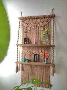 2-tier macrame shelf